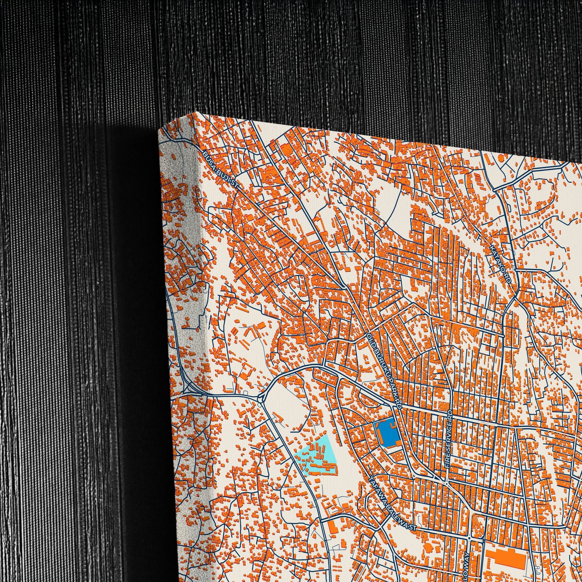 Jos Nigeria Colorful City Map Canvas Print Detail