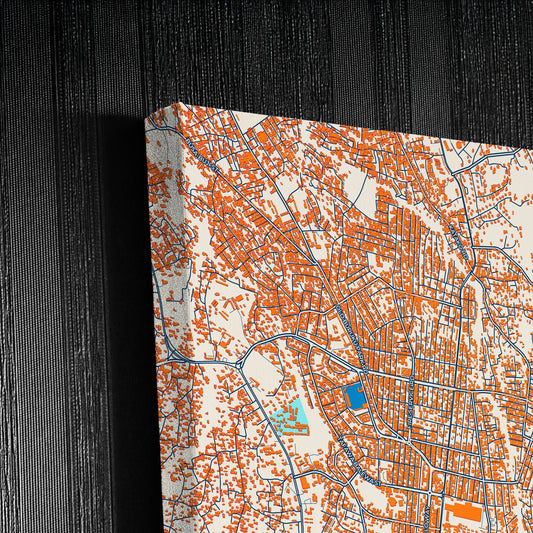 Jos Nigeria Colorful City Map Canvas Print Detail