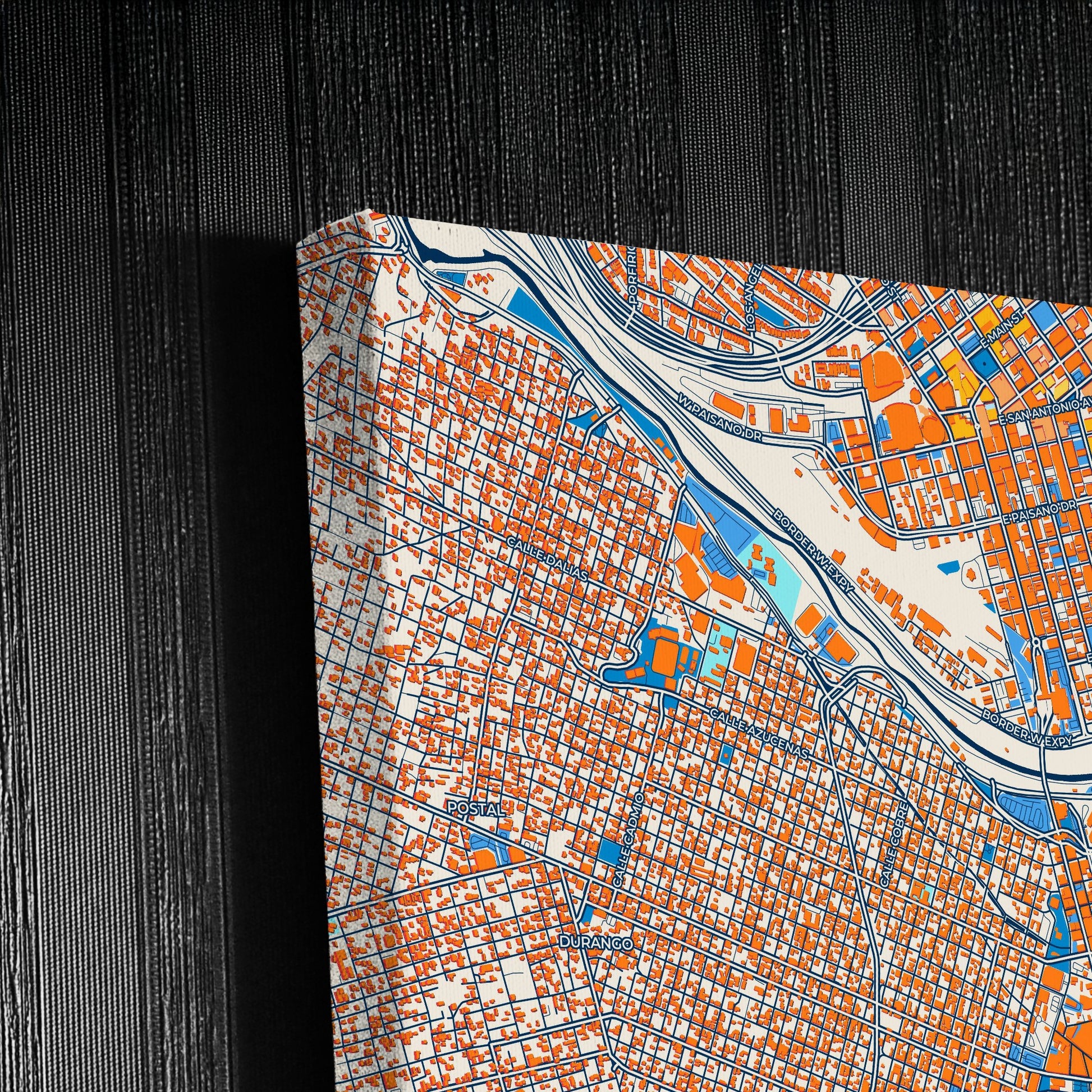 Juárez Mexico Colorful City Map Canvas Print Detail