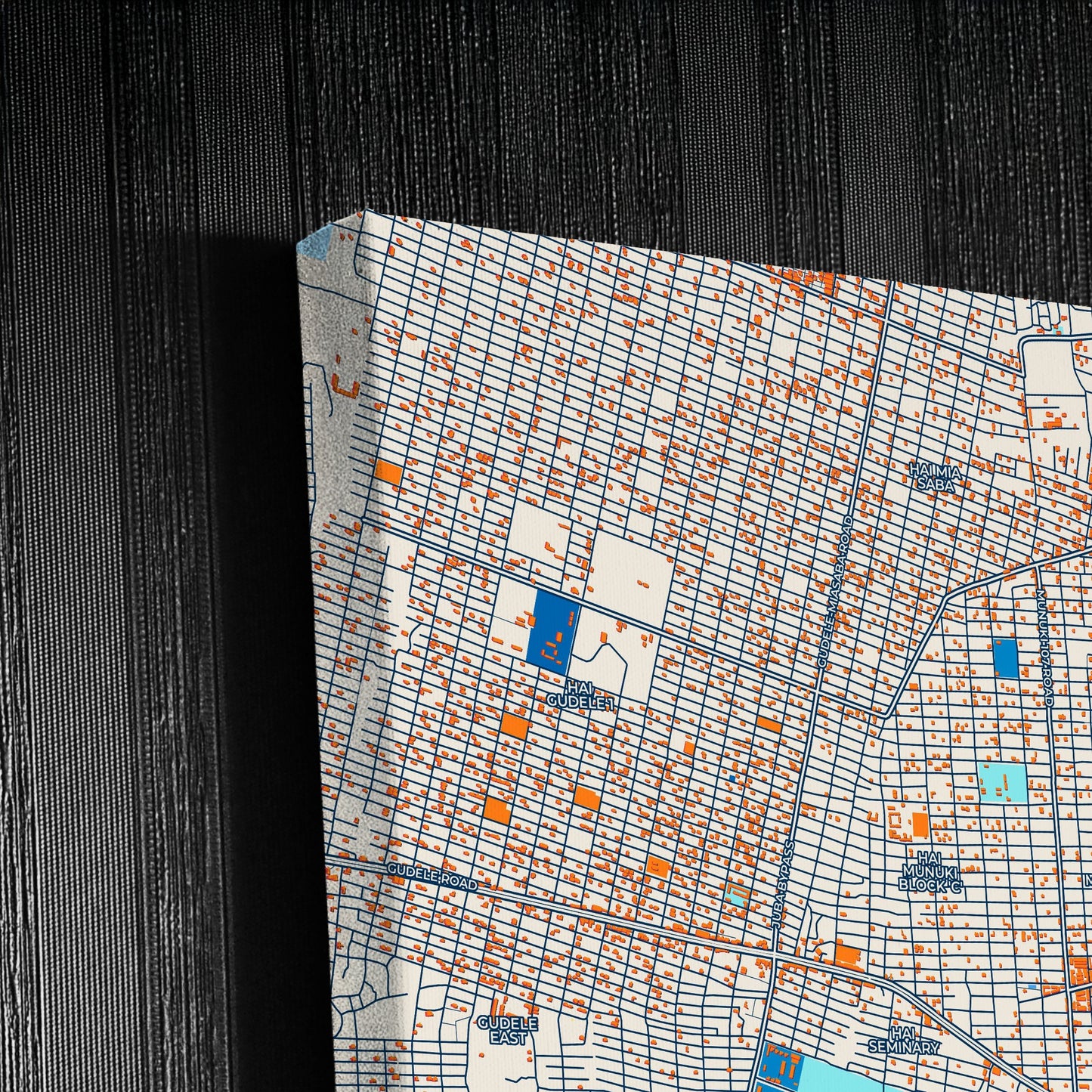 Juba South Sudan Colorful City Map Canvas Print Detail