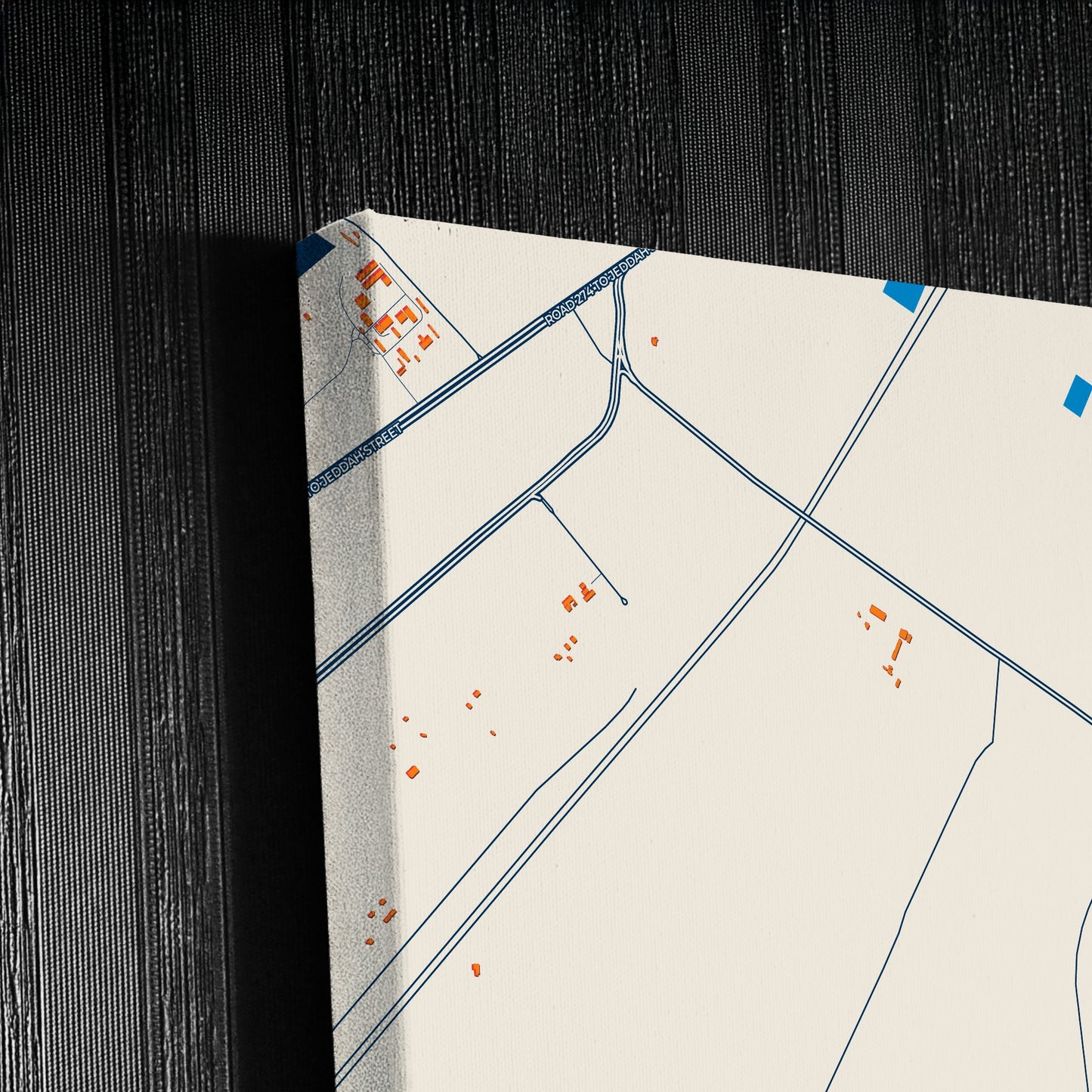 Jubail Saudi Arabia Colorful City Map Canvas Print Detail