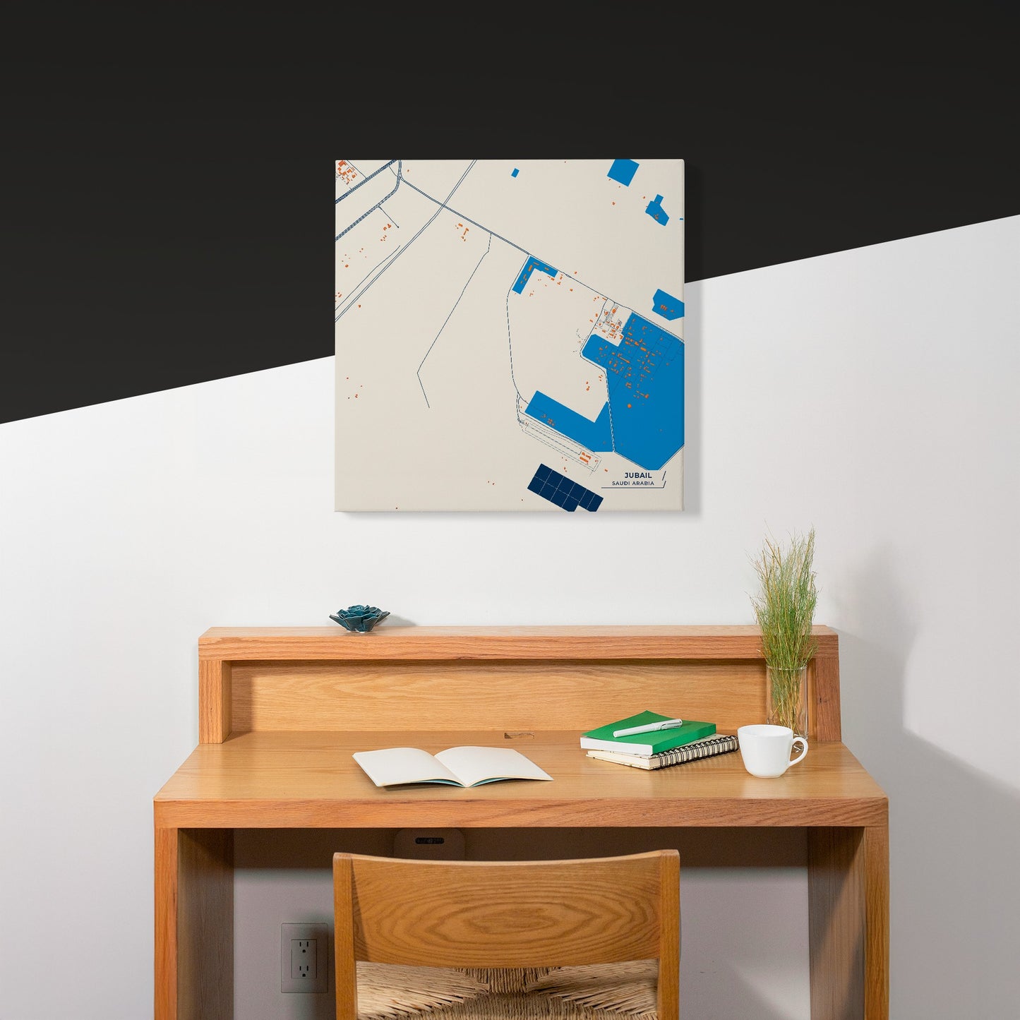 Jubail Saudi Arabia Colorful City Map Canvas Print Scene