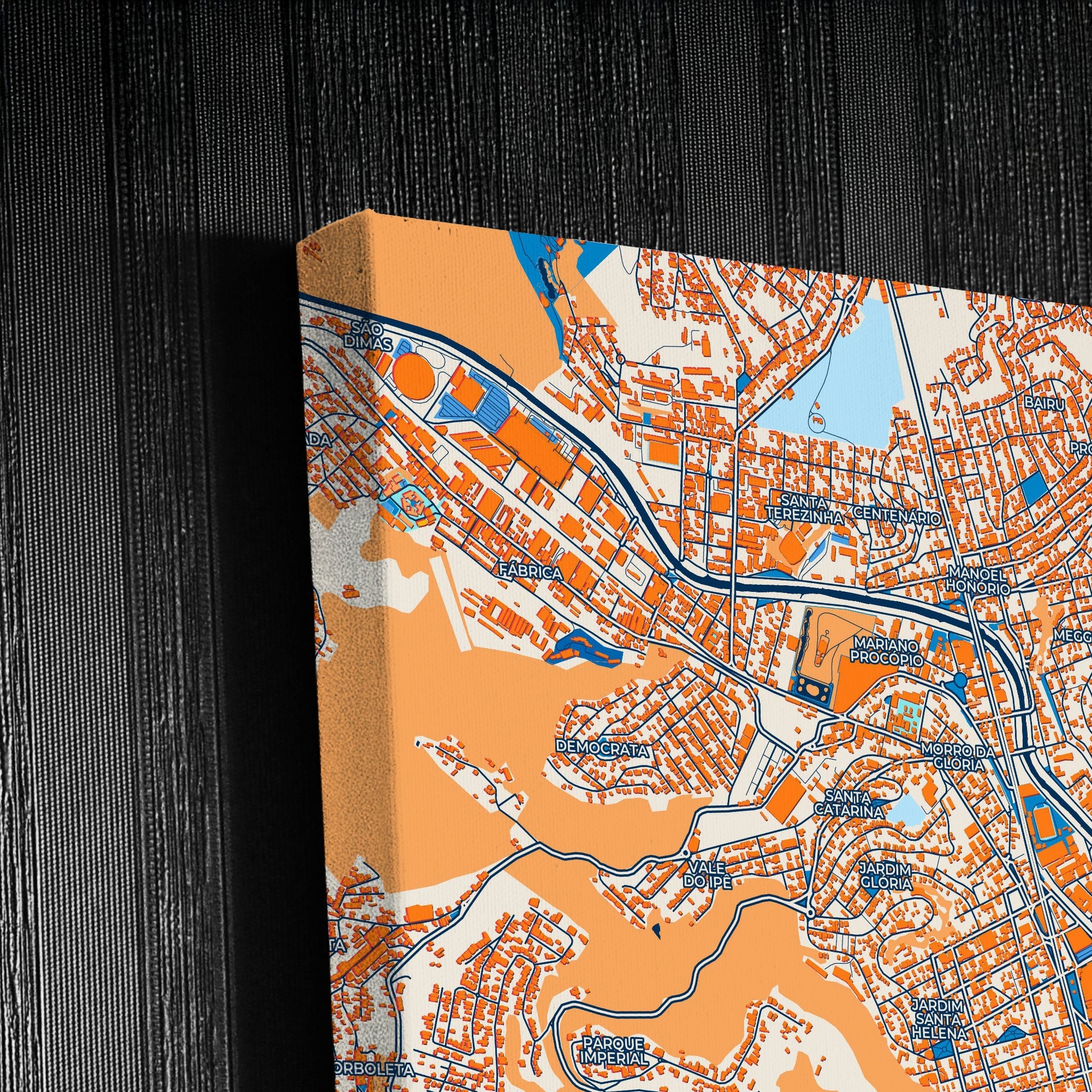 Juiz De Fora Brazil Colorful City Map Canvas Print Detail