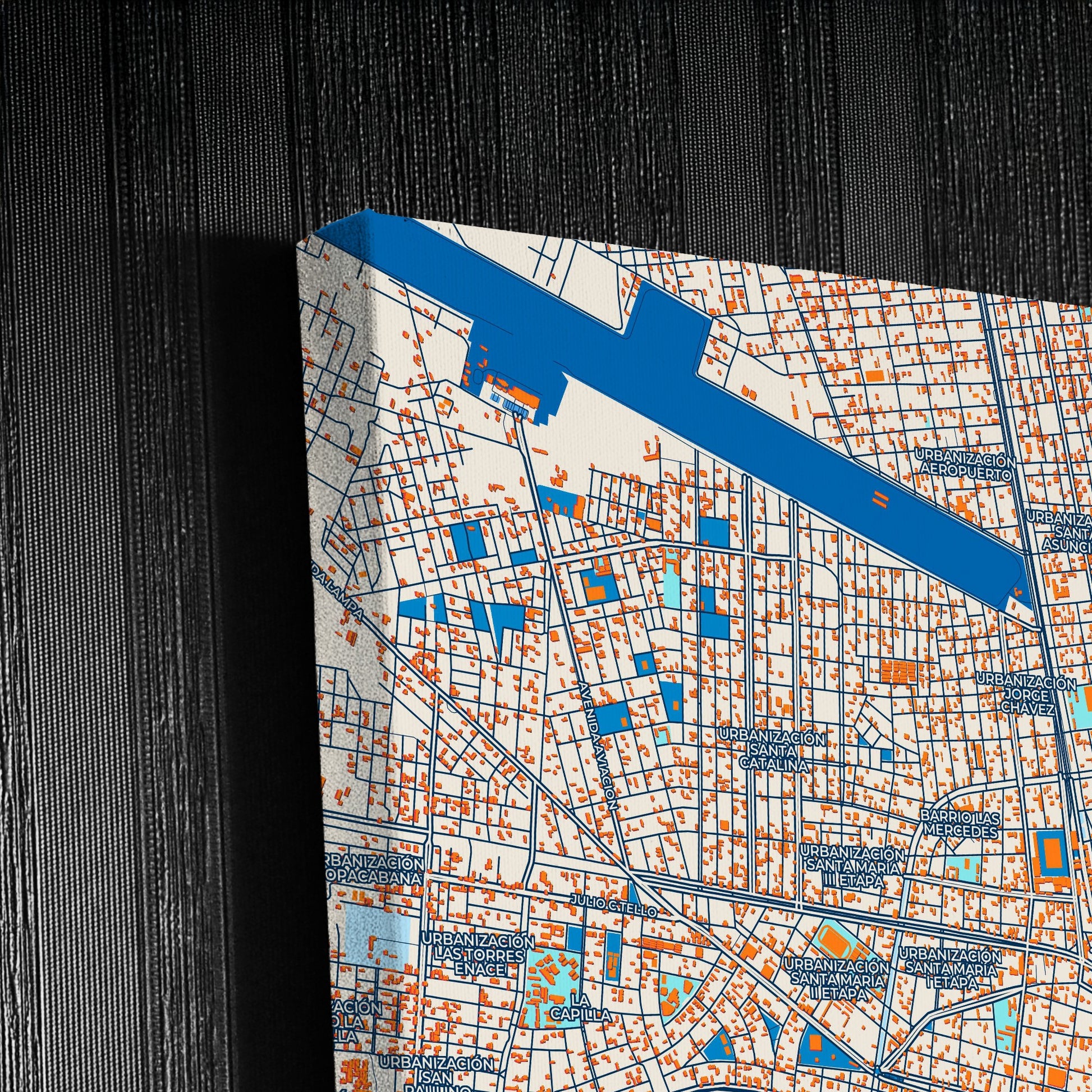 Juliaca Peru Colorful City Map Canvas Print Detail