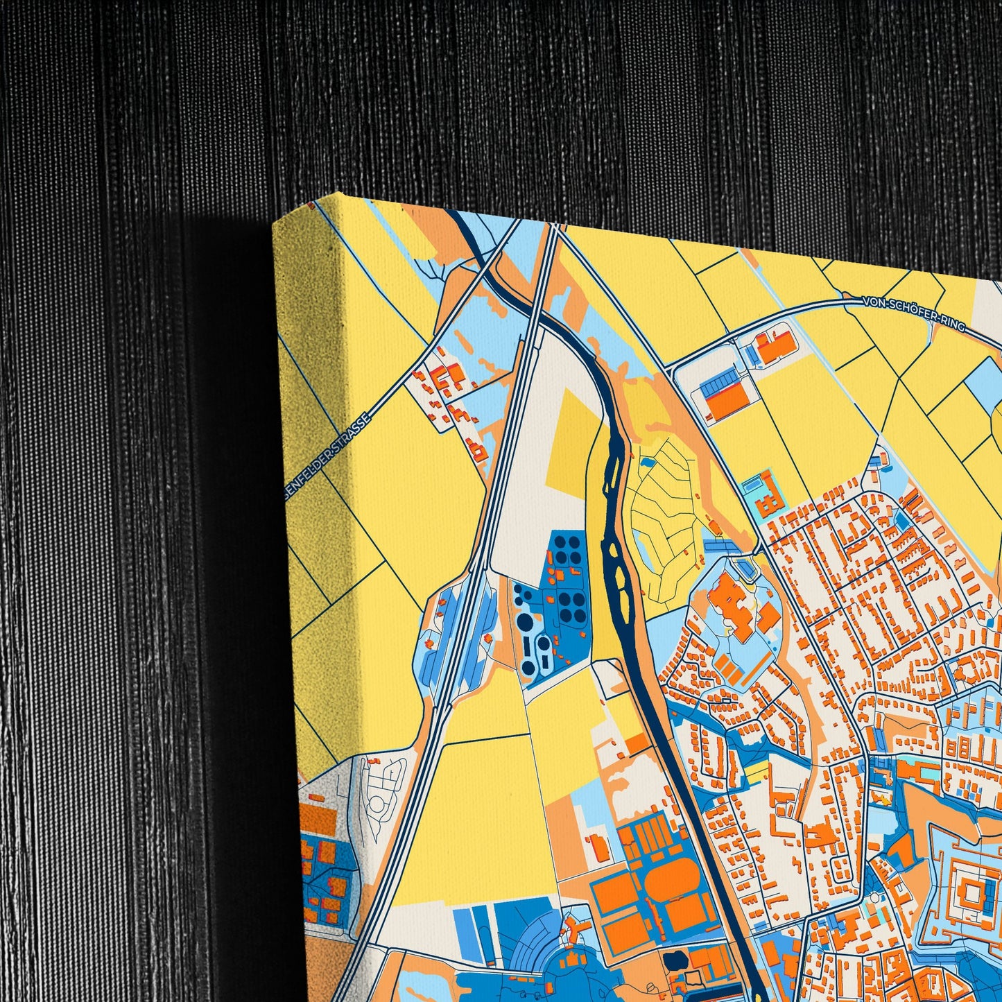 Jülich Germany Colorful City Map Canvas Print Detail