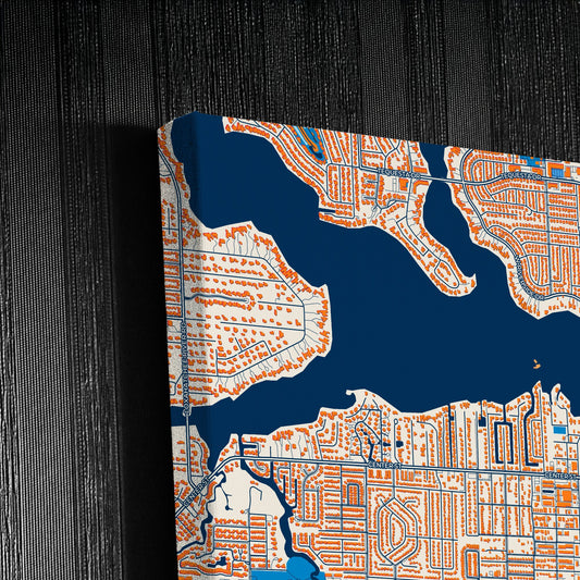 Jupiter Florida Colorful City Map Canvas Print Detail