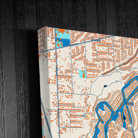 Jurupa Valley California Colorful City Map Canvas Print Detail