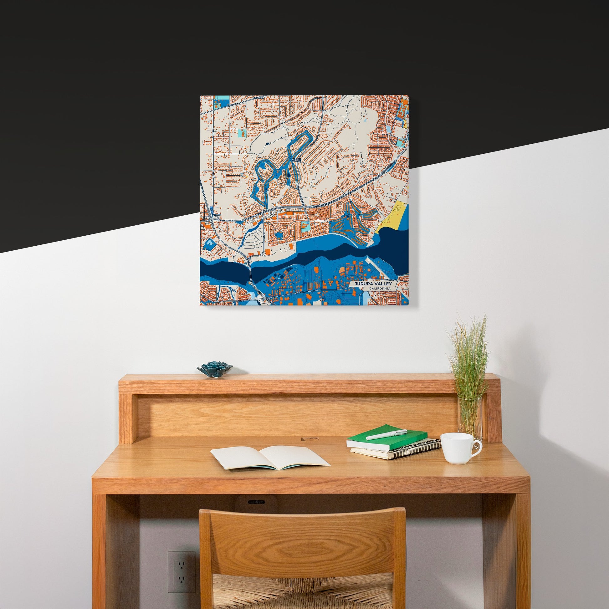 Jurupa Valley California Colorful City Map Canvas Print Scene