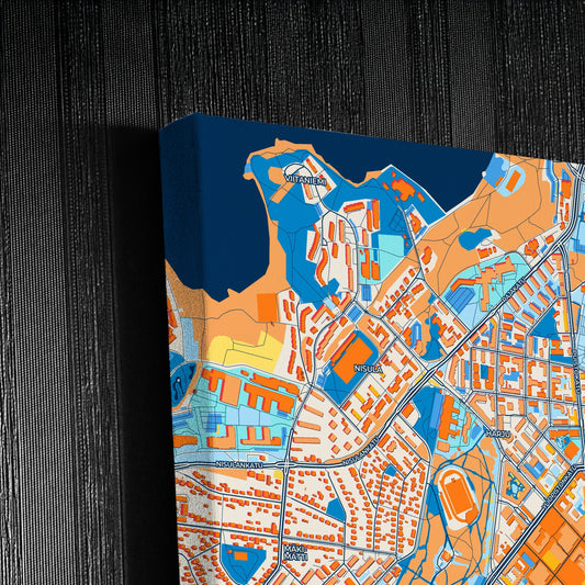 Jyväskylä Finland Colorful City Map Canvas Print Detail