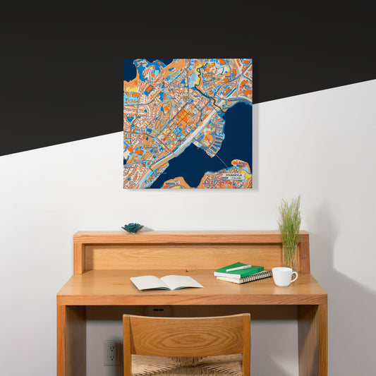 Jyväskylä Finland Colorful City Map Canvas Print Scene