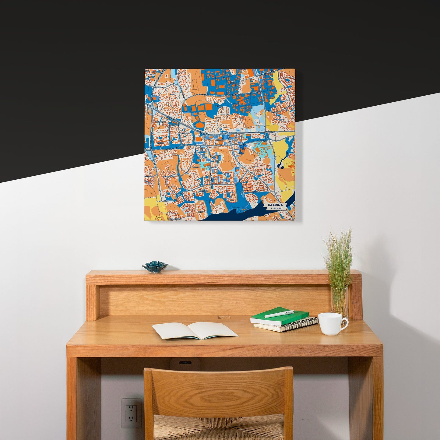 Kaarina Finland Colorful City Map Canvas Print Scene