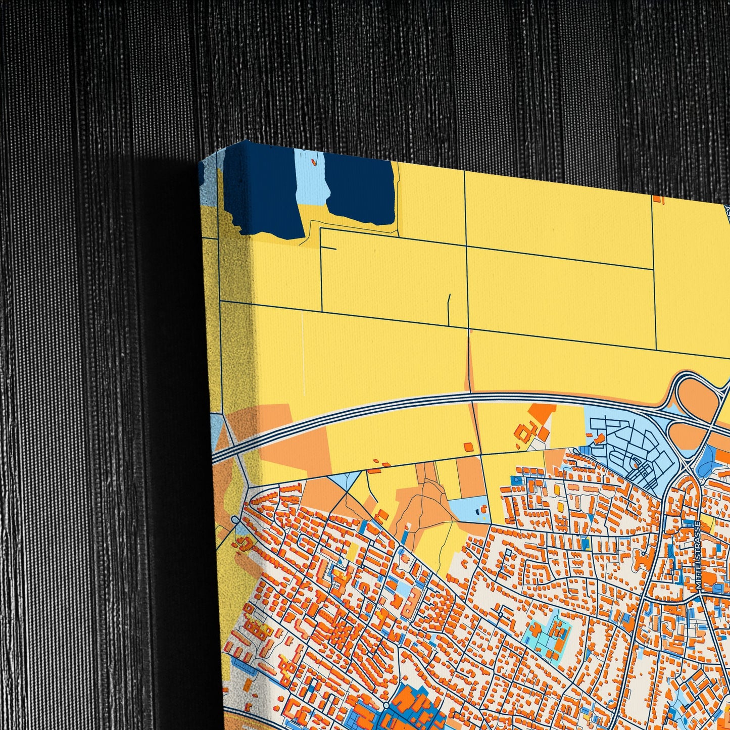 Kaarst Germany Colorful City Map Canvas Print Detail