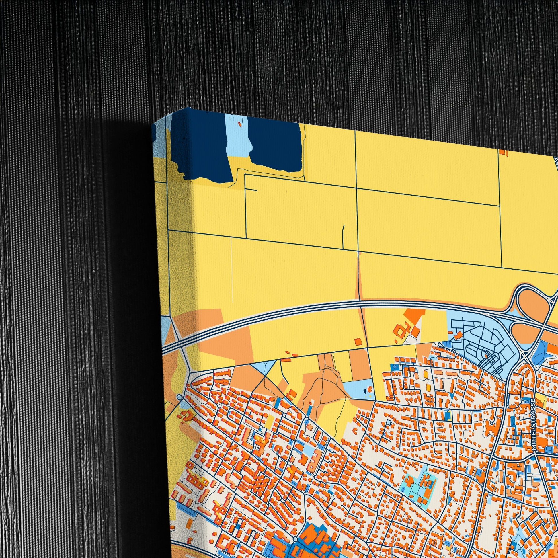 Kaarst Germany Colorful City Map Canvas Print Detail
