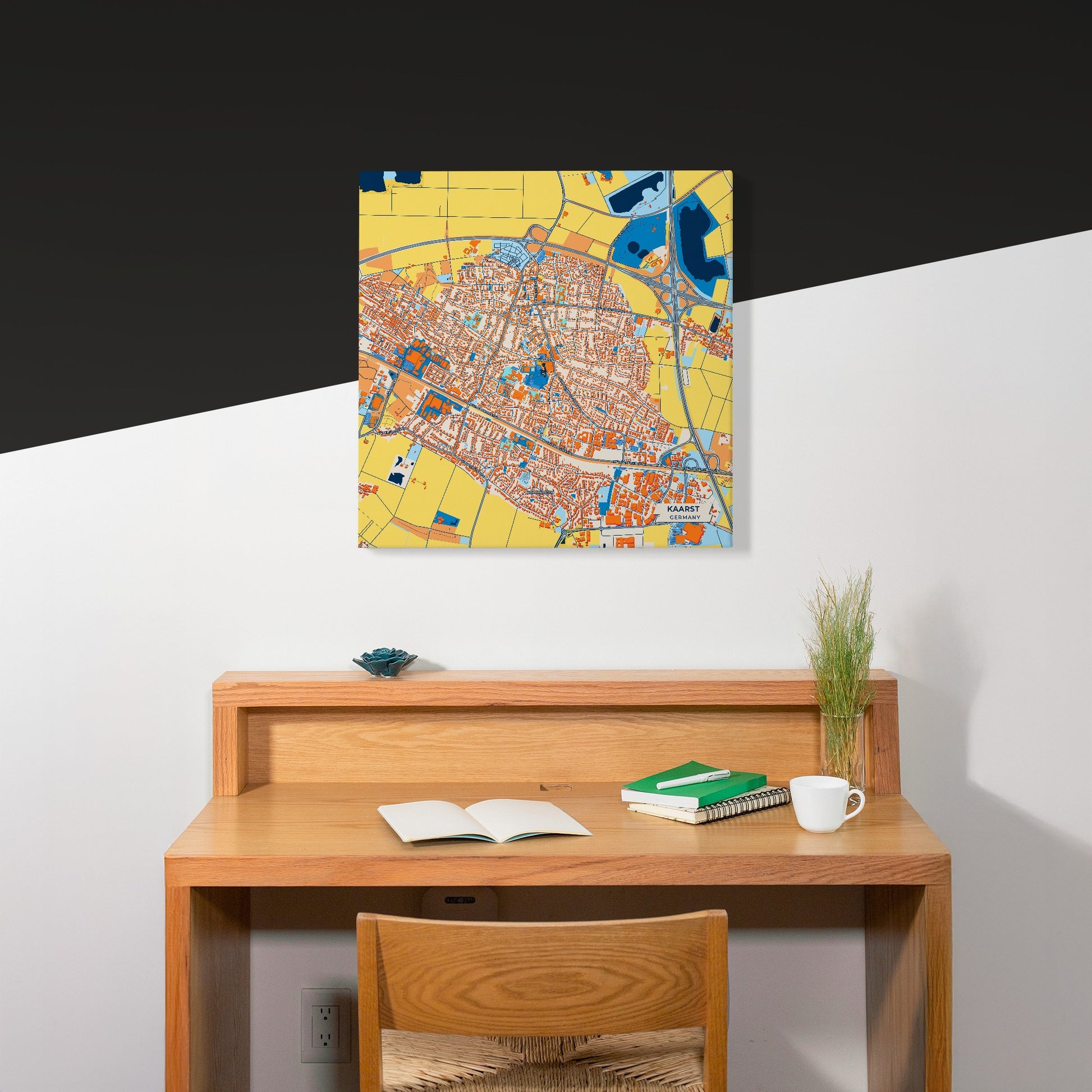 Kaarst Germany Colorful City Map Canvas Print Scene