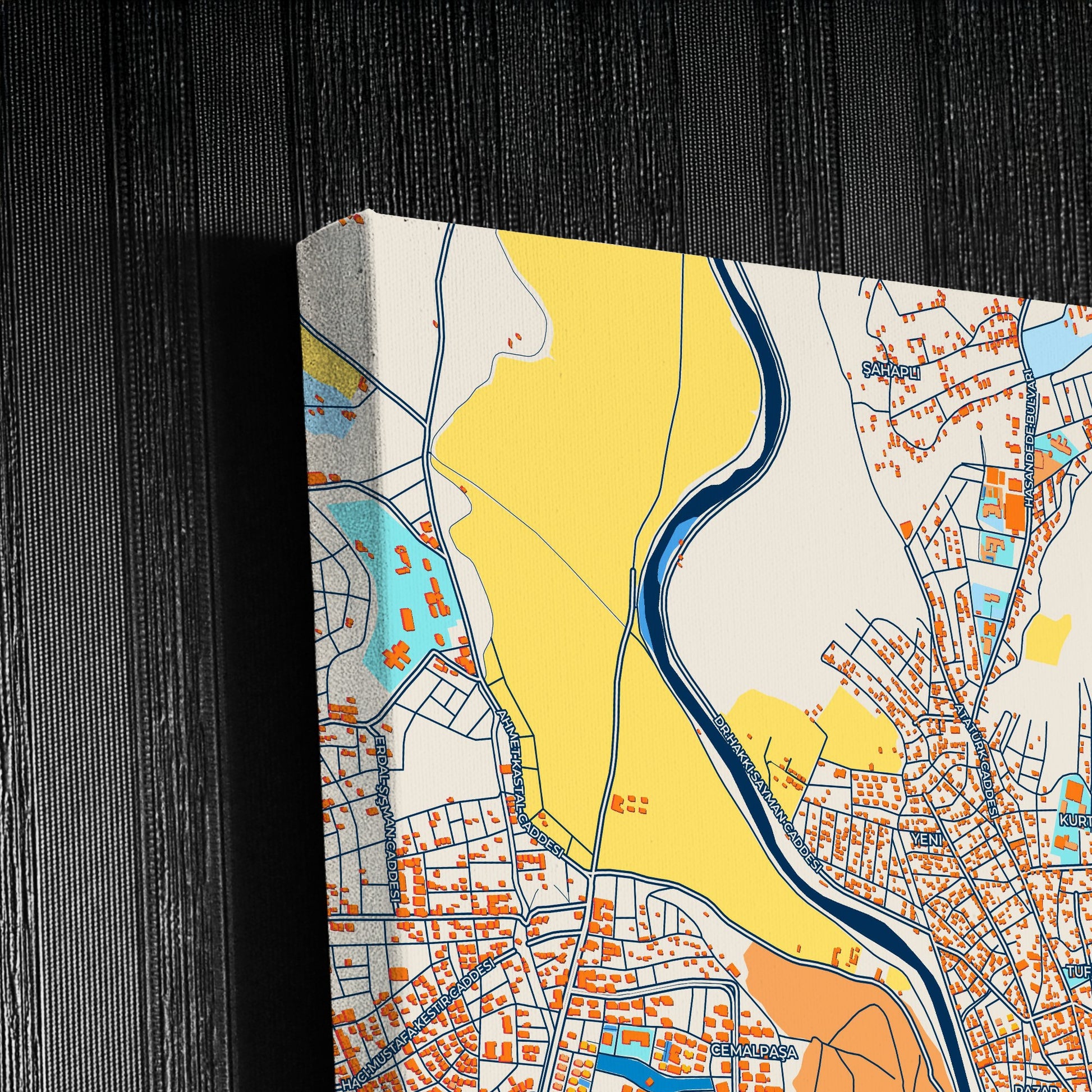 Kadi̇rli̇ Turkey Colorful City Map Canvas Print Detail