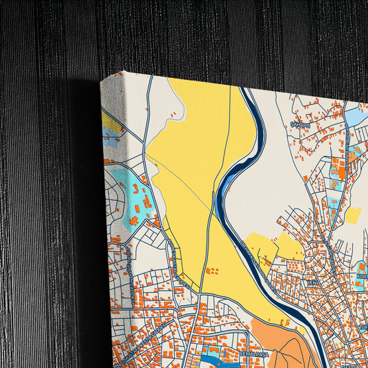 Kadi̇rli̇ Turkey Colorful City Map Canvas Print Detail