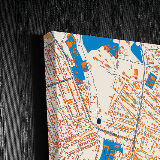 Кадіївка Ukraine Colorful City Map Canvas Print Detail