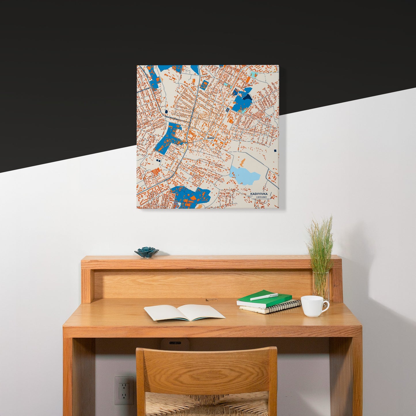 Кадіївка Ukraine Colorful City Map Canvas Print Scene
