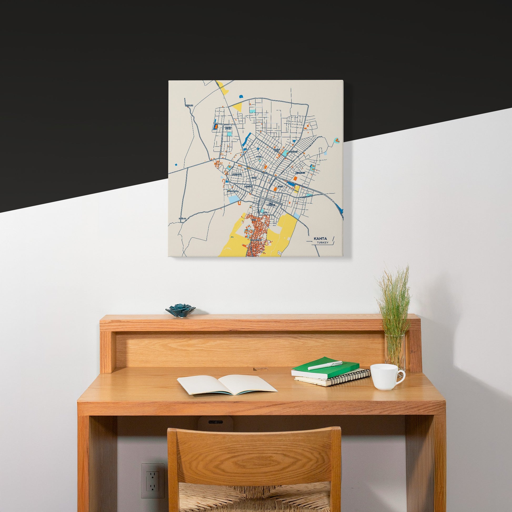 Kahta Turkey Colorful City Map Canvas Print Scene