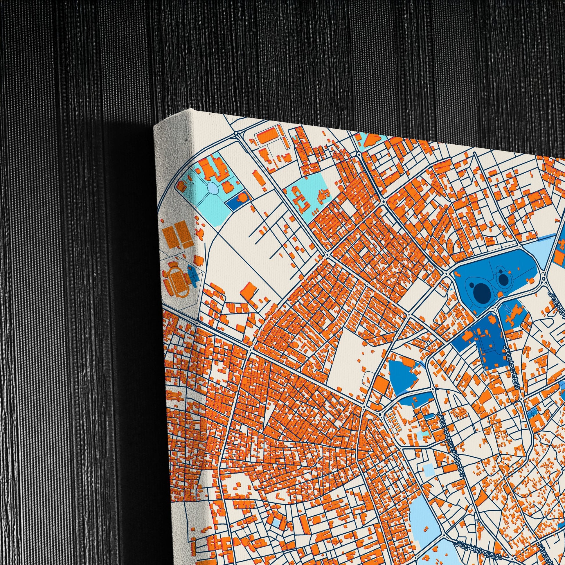 Kairouan Tunisia Colorful City Map Canvas Print Detail