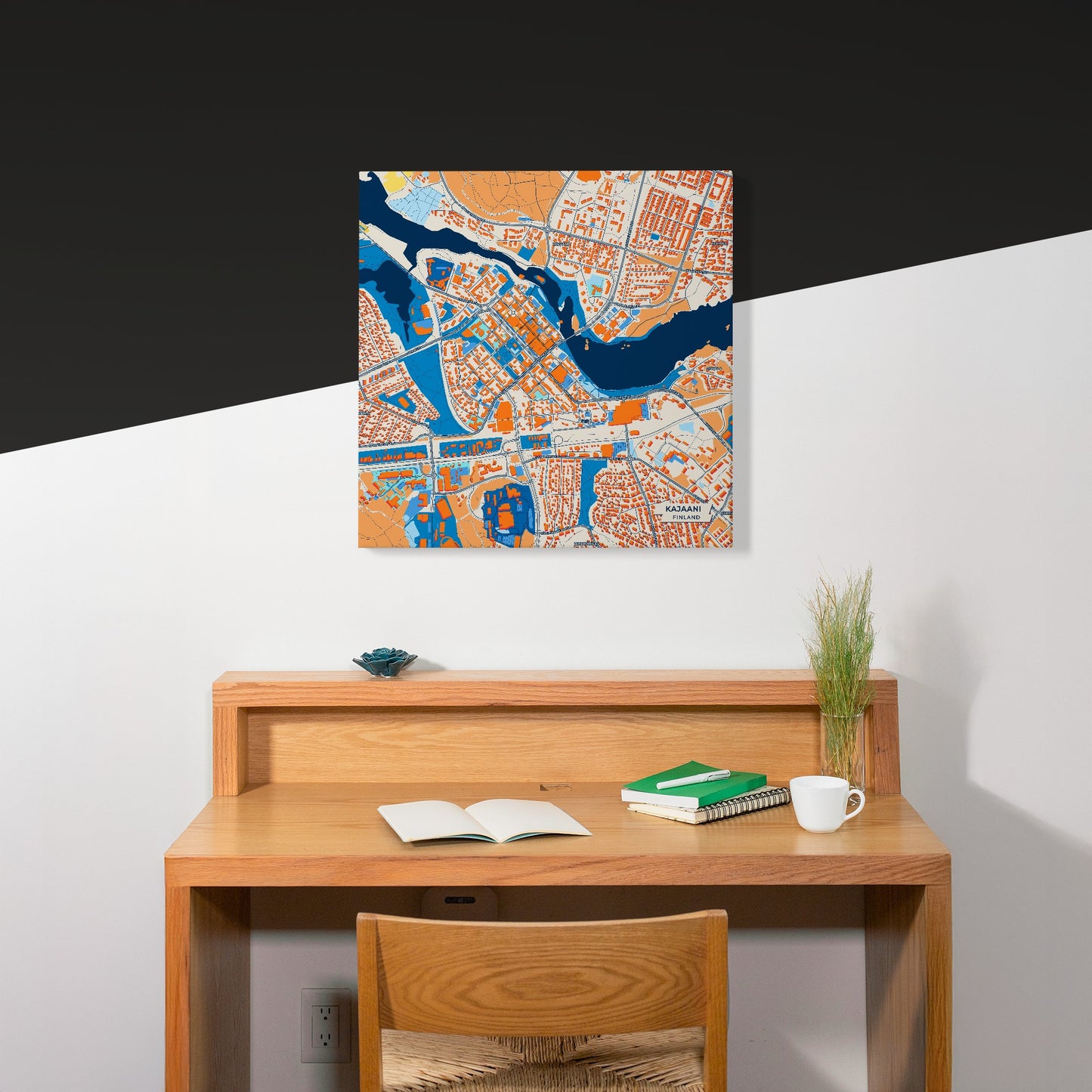 Kajaani Finland Colorful City Map Canvas Print Scene