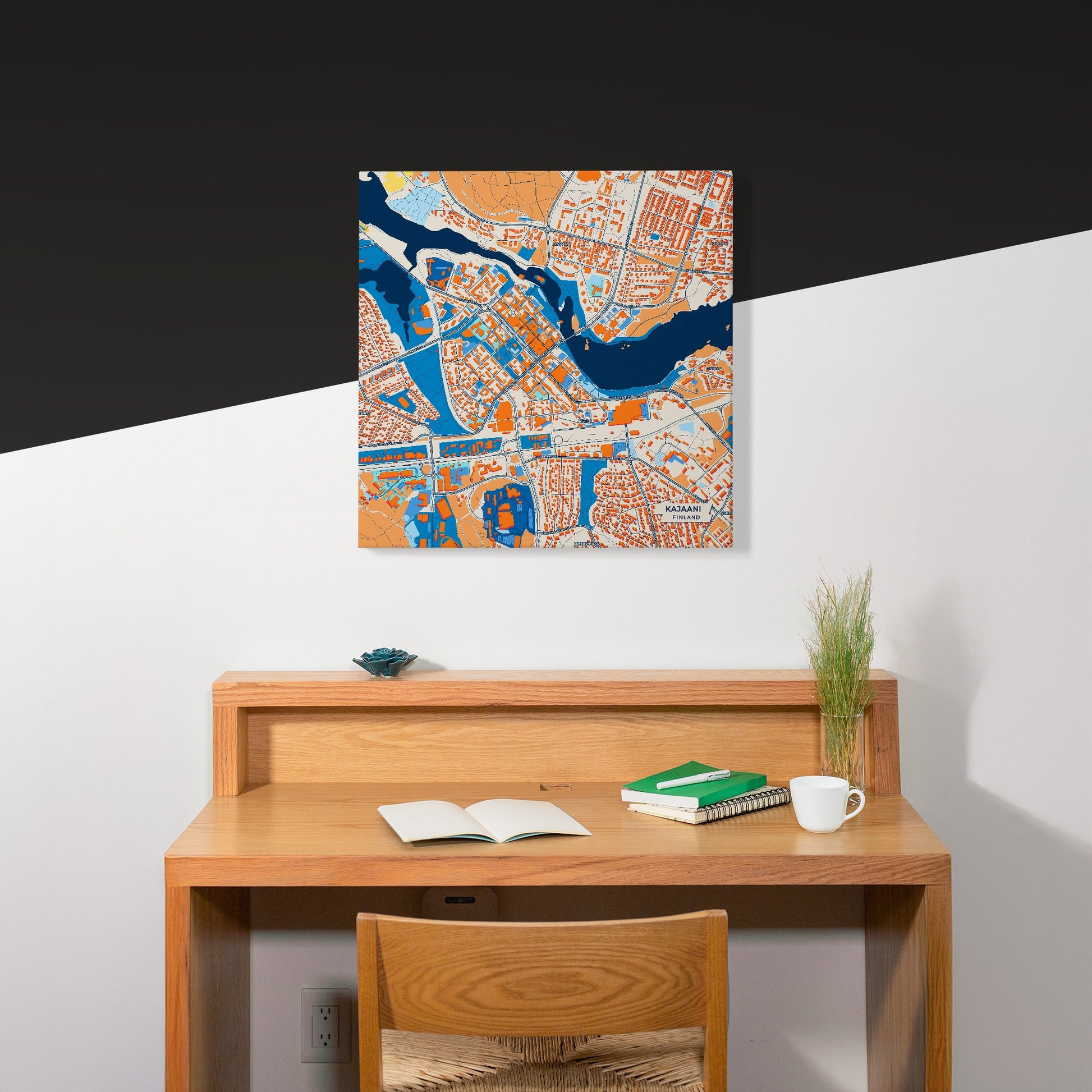 Kajaani Finland Colorful City Map Canvas Print Scene