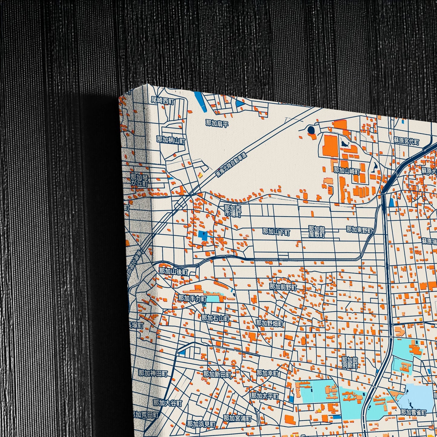 Kakamigahara Japan Colorful City Map Canvas Print Detail