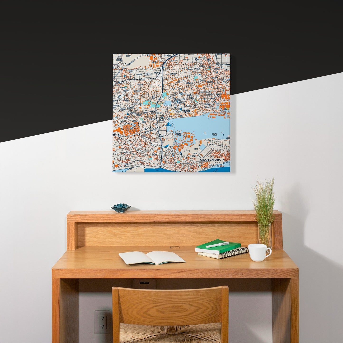 Kakamigahara Japan Colorful City Map Canvas Print Scene