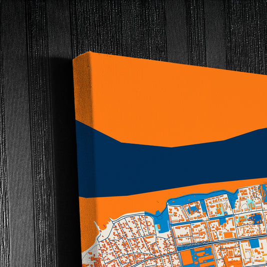 Каховка Ukraine Colorful City Map Canvas Print Detail