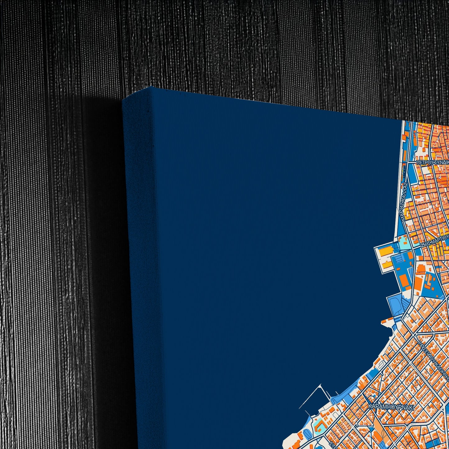 Καλαμαρια Greece Colorful City Map Canvas Print Detail