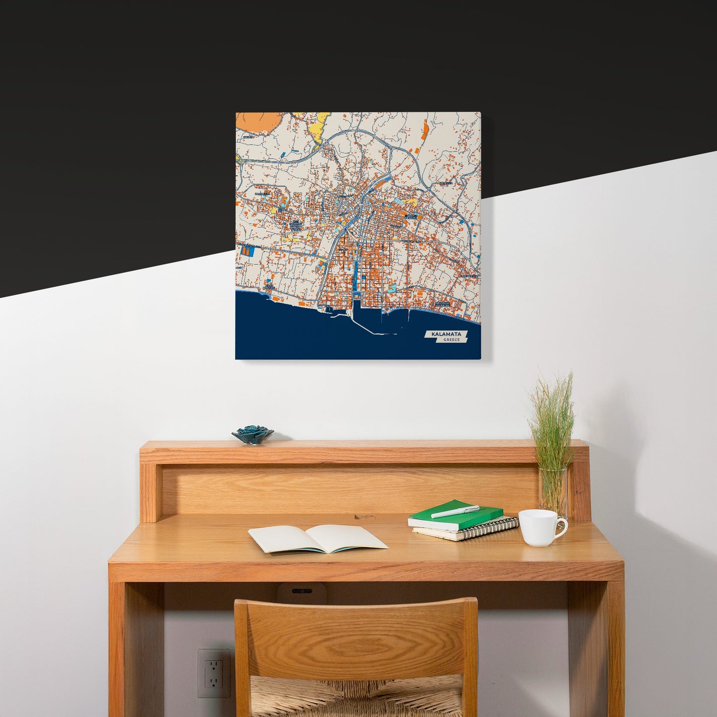 Καλαματα Greece Colorful City Map Canvas Print Scene