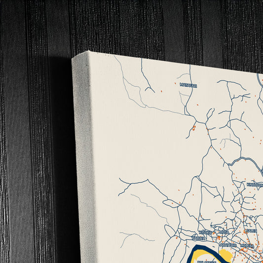 Kalemie Dr Congo Colorful City Map Canvas Print Detail