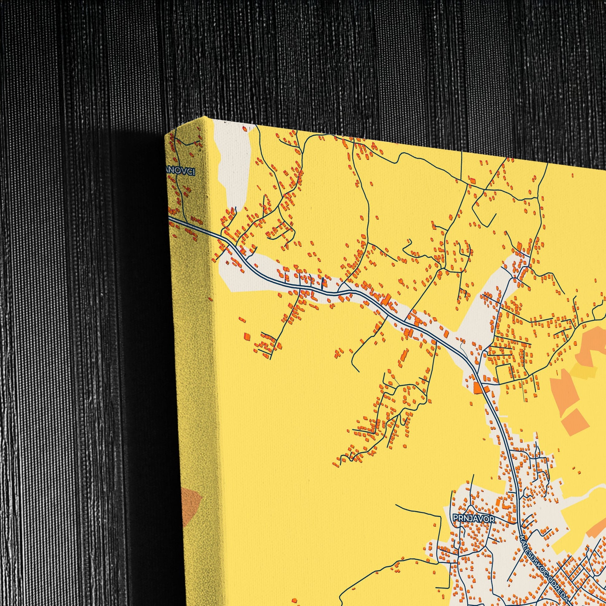 Kalesija Bosnia And Herzegovina Colorful City Map Canvas Print Detail