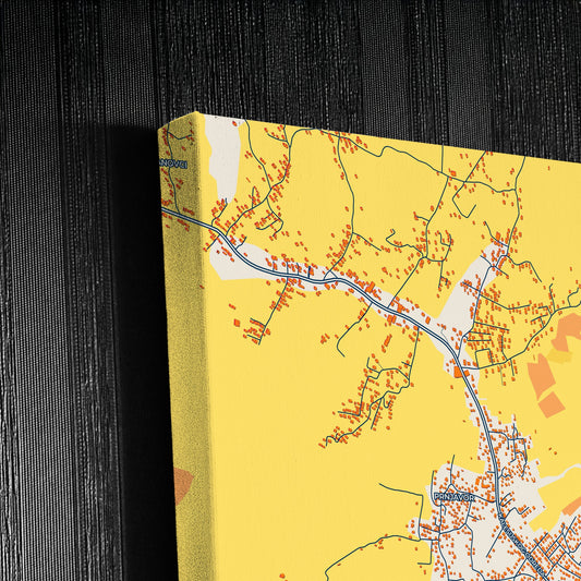 Kalesija Bosnia And Herzegovina Colorful City Map Canvas Print Detail