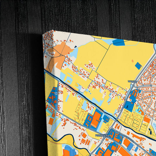 Kalisz Poland Colorful City Map Canvas Print Detail