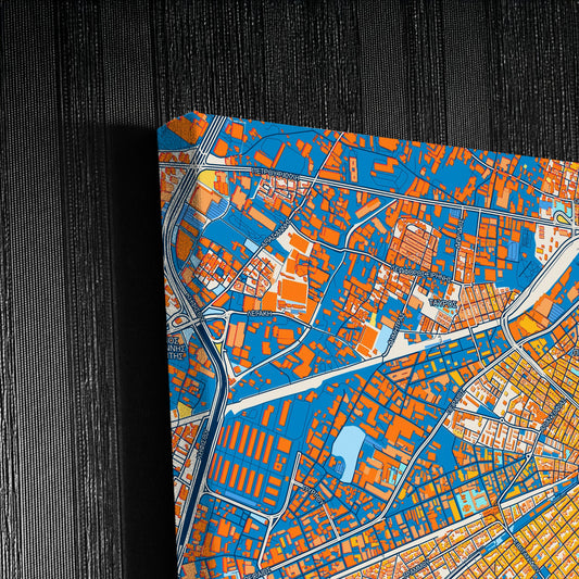 Καλλιθεα Greece Colorful City Map Canvas Print Detail