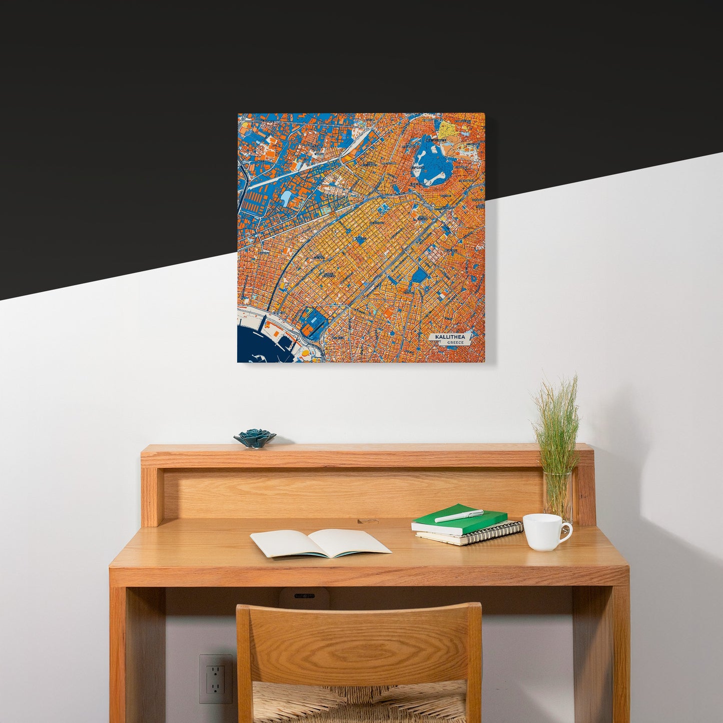 Καλλιθεα Greece Colorful City Map Canvas Print Scene