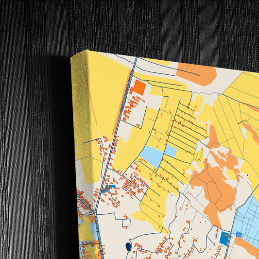 Калуш Ukraine Colorful City Map Canvas Print Detail