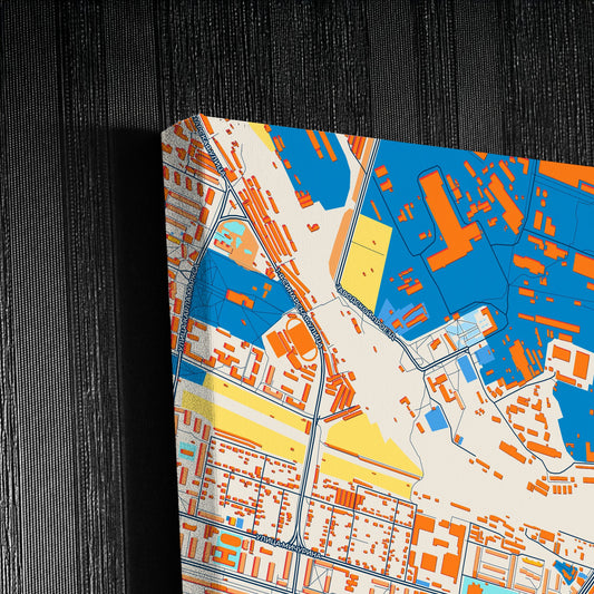 Каменск-Уральский Russia Colorful City Map Canvas Print Detail