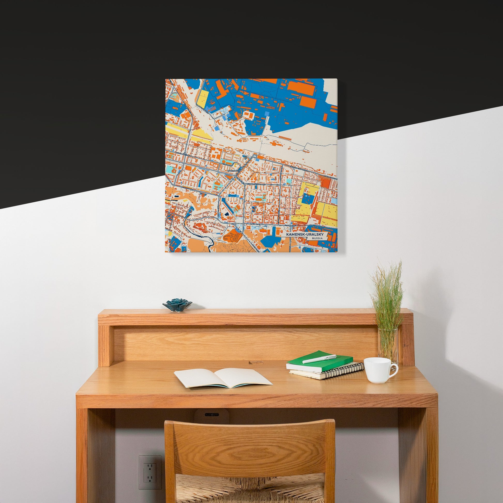 Каменск-Уральский Russia Colorful City Map Canvas Print Scene