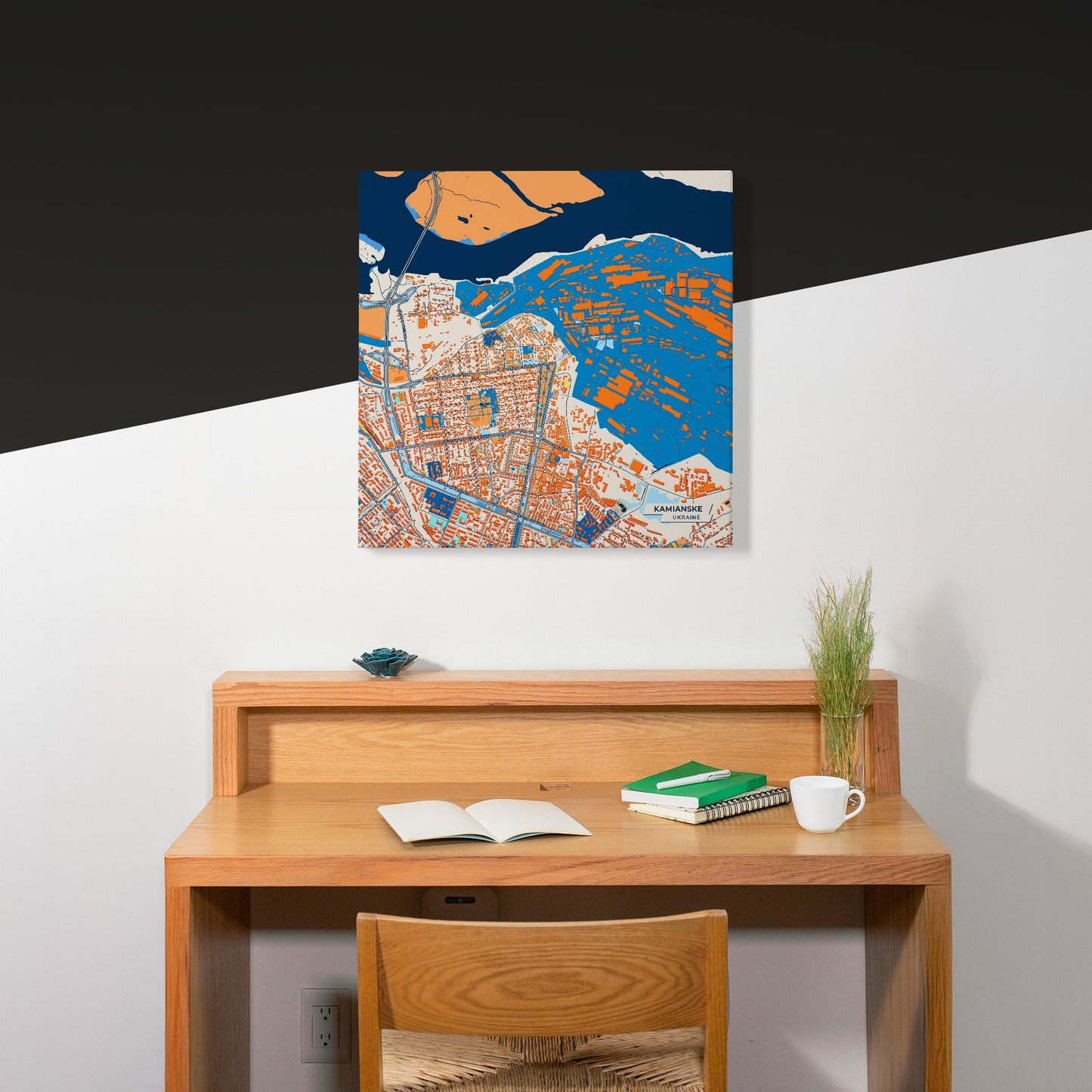 Камянське Ukraine Colorful City Map Canvas Print Scene