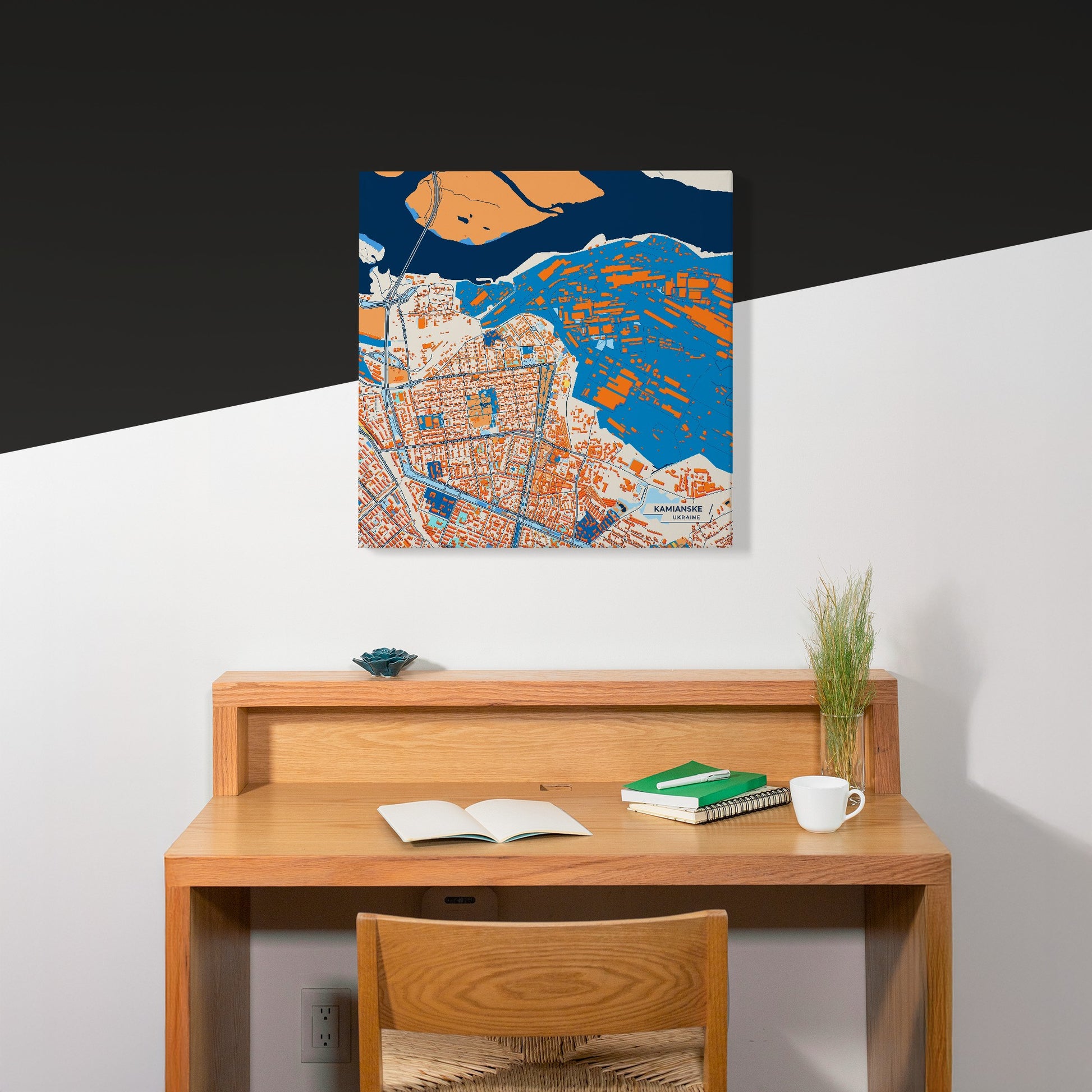 Камянське Ukraine Colorful City Map Canvas Print Scene