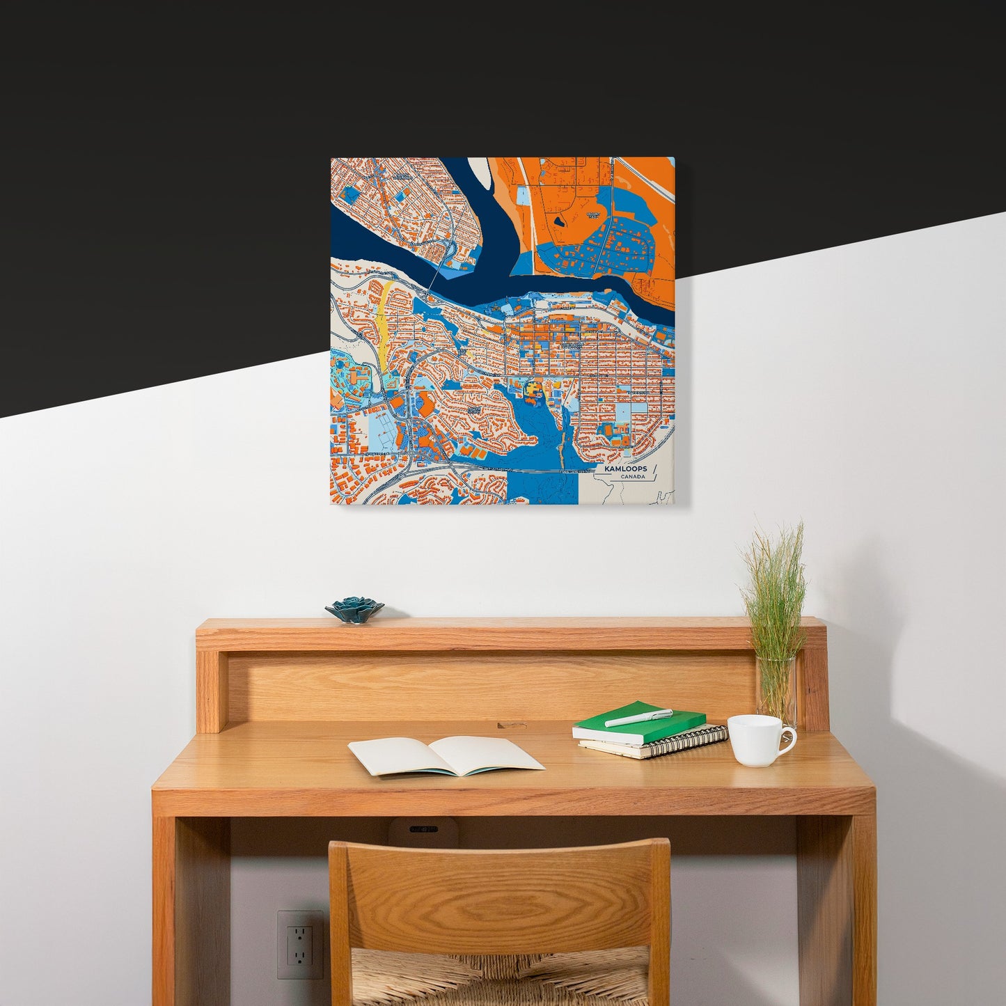 Kamloops Canada Colorful City Map Canvas Print Scene