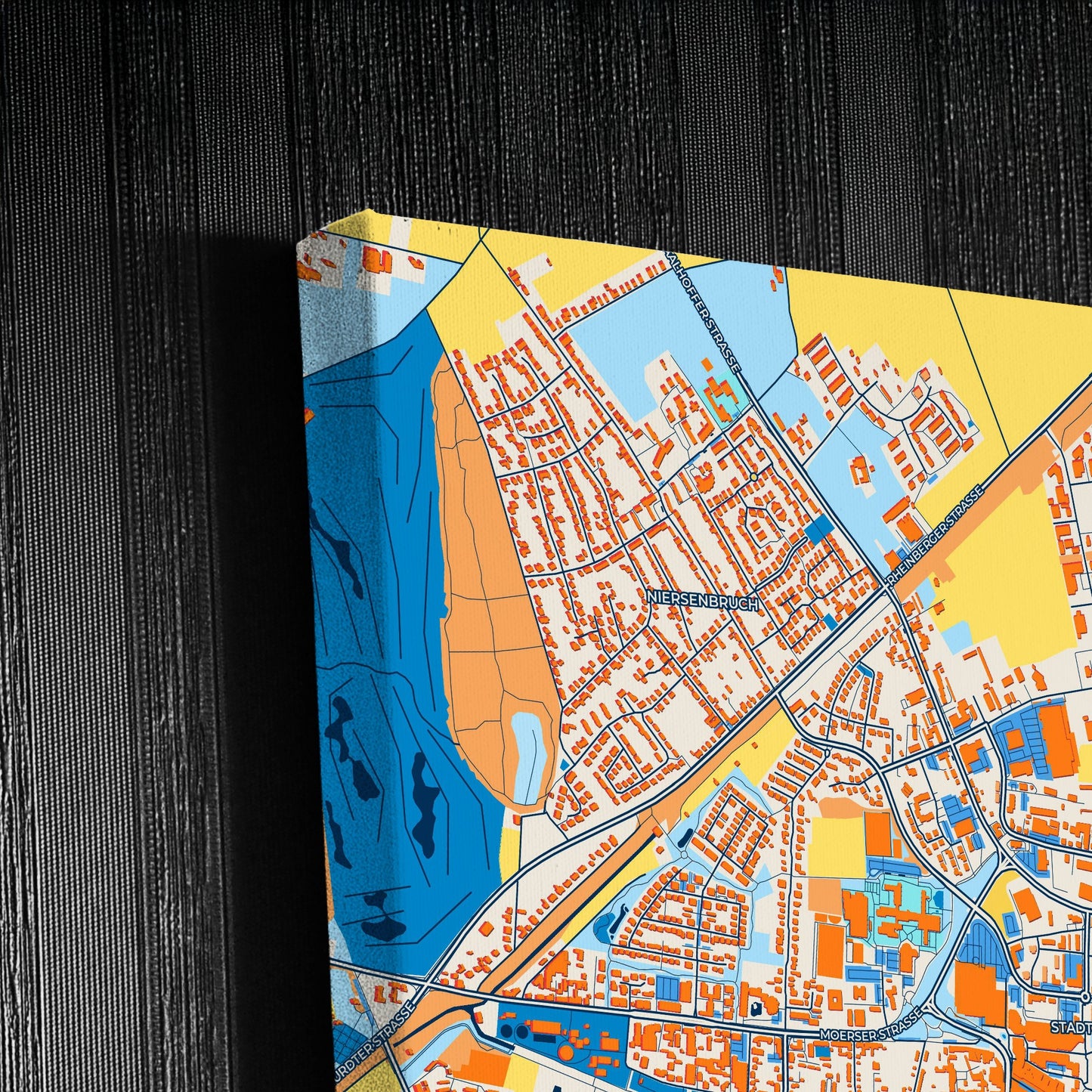 Kamp-Lintfort Germany Colorful City Map Canvas Print Detail