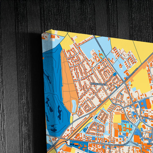 Kamp-Lintfort Germany Colorful City Map Canvas Print Detail