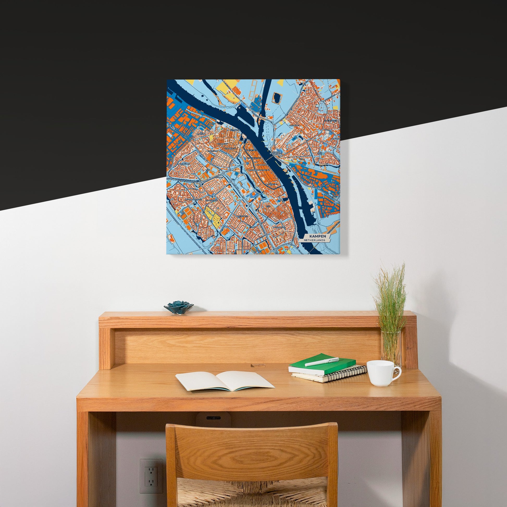 Kampen Netherlands Colorful City Map Canvas Print Scene