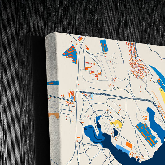 Камышин Russia Colorful City Map Canvas Print Detail