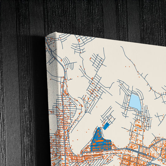 Kananga Dr Congo Colorful City Map Canvas Print Detail