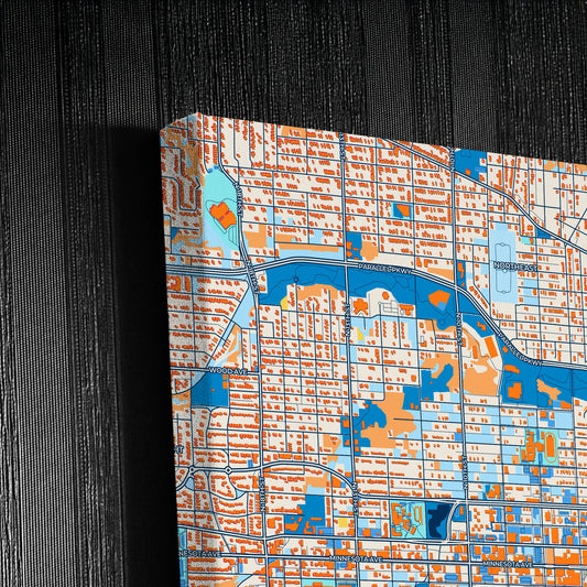 Kansas City Kansas Colorful City Map Canvas Print Detail