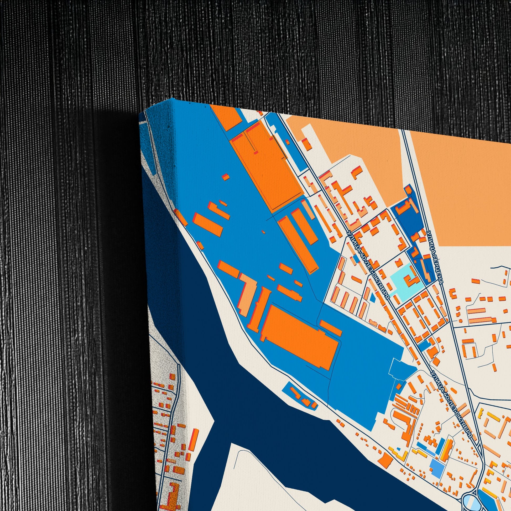 Канск Russia Colorful City Map Canvas Print Detail